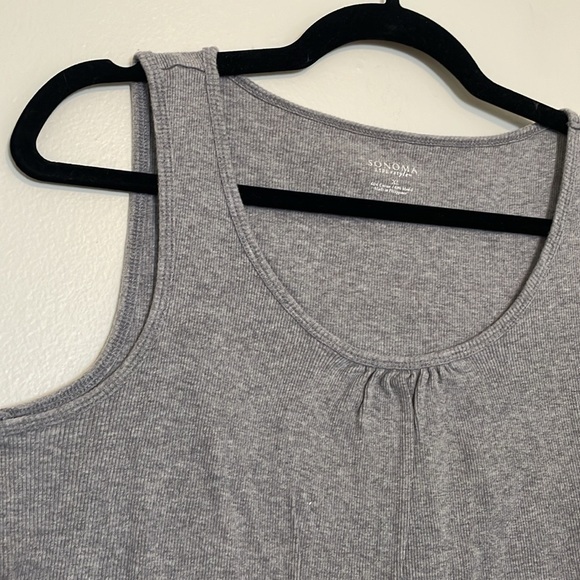Sonoma | Grey Ribbed Tank Top - Picture 3 of 4